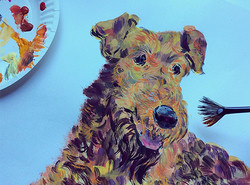 Dog Portraits in Gouache and Ink